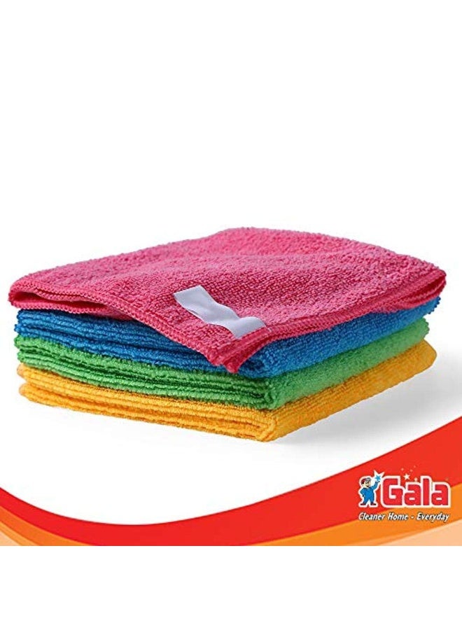 Gala Microfiber Cleaning Cloth/ Towels Set of 4 Kitchen Wipes, Microfiber Cloth for car, bike cleaning and home cleaning, Glass cleaning cloth, (Multicolor) - Image 1